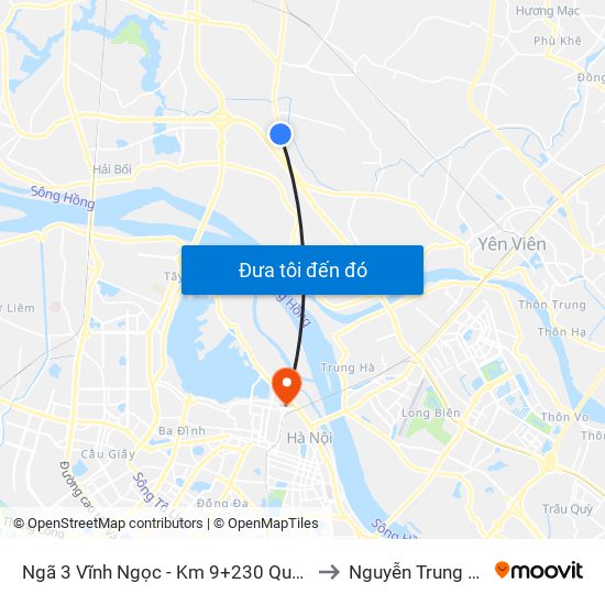 Ngã 3 Vĩnh Ngọc - Km 9+230 Quốc Lộ 3 to Nguyễn Trung Trực map