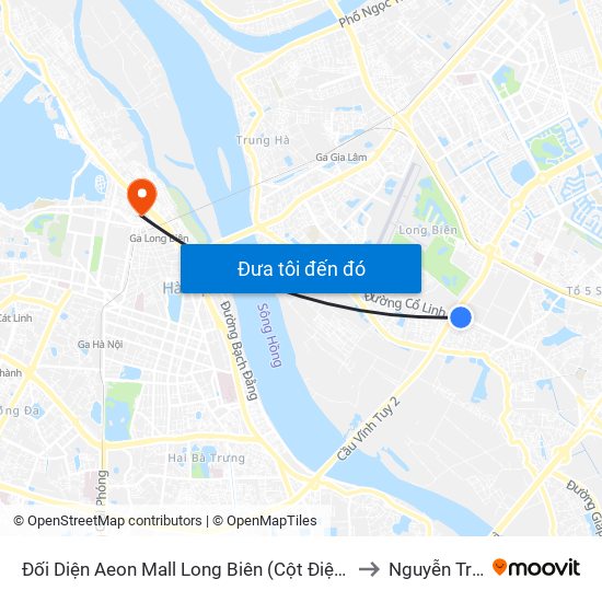 Đối Diện Aeon Mall Long Biên (Cột Điện T4a/2a-B Đường Cổ Linh) to Nguyễn Trung Trực map