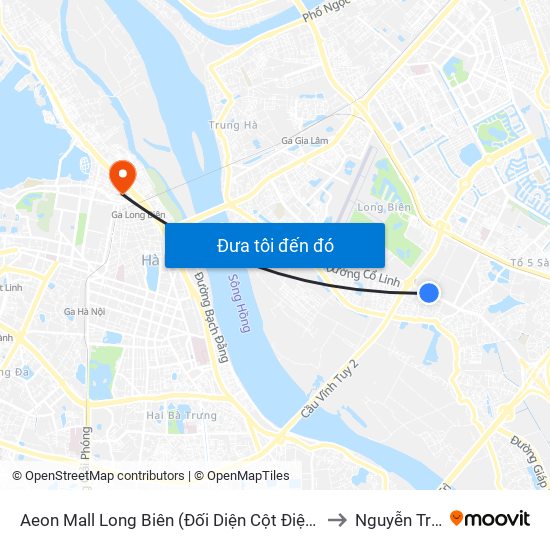 Aeon Mall Long Biên (Đối Diện Cột Điện T4a/2a-B Đường Cổ Linh) to Nguyễn Trung Trực map