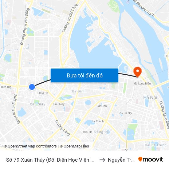 Số 79 Xuân Thủy (Đối Diện Học Viện Báo Chí Và Tuyên Truyền) to Nguyễn Trung Trực map