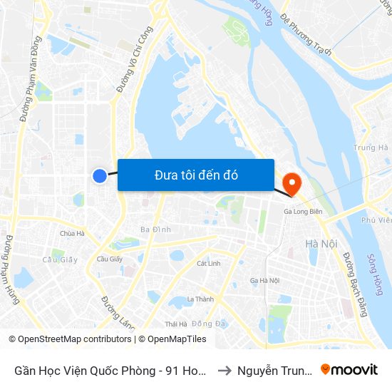 Gần Học Viện Quốc Phòng - 91 Hoàng Quốc Việt to Nguyễn Trung Trực map