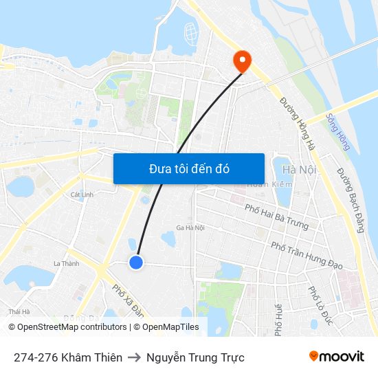 274-276 Khâm Thiên to Nguyễn Trung Trực map