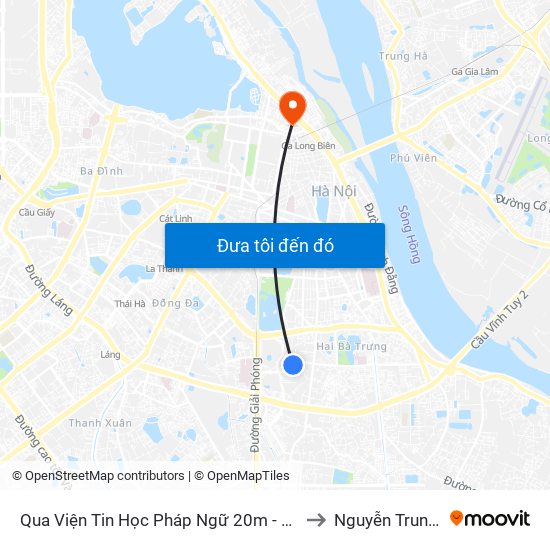 Qua Viện Tin Học Pháp Ngữ 20m - Lê Thanh Nghị to Nguyễn Trung Trực map