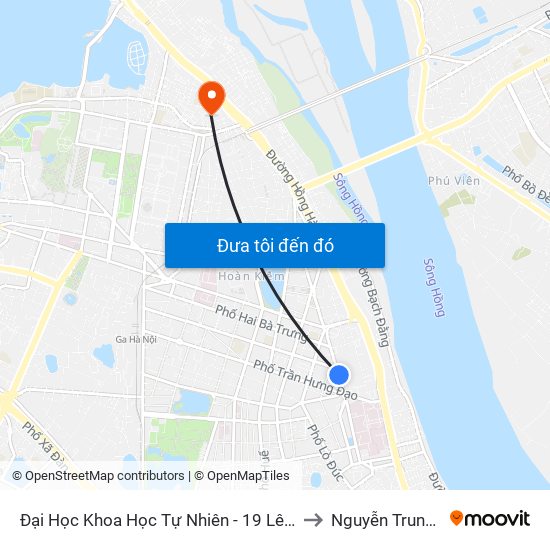 Đại Học Khoa Học Tự Nhiên - 19 Lê Thánh Tông to Nguyễn Trung Trực map