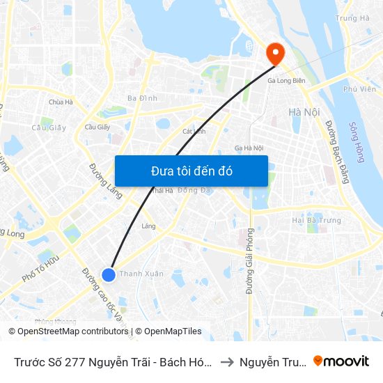 Trước Số 277 Nguyễn Trãi - Bách Hóa Giày Thượng Đình to Nguyễn Trung Trực map