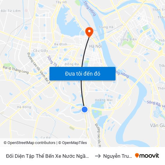 Đối Diện Tập Thể Bến Xe Nước Ngầm Hà Nội - Ngọc Hồi to Nguyễn Trung Trực map