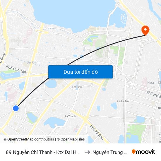 89 Nguyễn Chí Thanh - Ktx Đại Học Luật to Nguyễn Trung Trực map