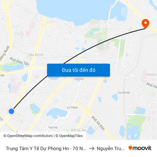 Trung Tâm Y Tế Dự Phòng Hn - 70 Nguyễn Chí Thanh to Nguyễn Trung Trực map