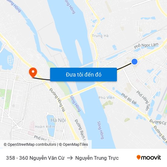 358 - 360 Nguyễn Văn Cừ to Nguyễn Trung Trực map