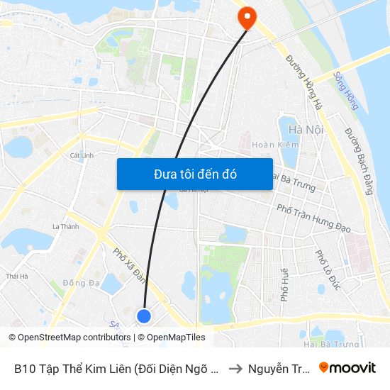 B10 Tập Thể Kim Liên (Đối Diện Ngõ 46b Phạm Ngọc Thạch) to Nguyễn Trung Trực map