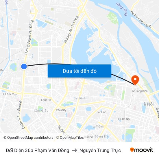Đối Diện 36a Phạm Văn Đồng to Nguyễn Trung Trực map