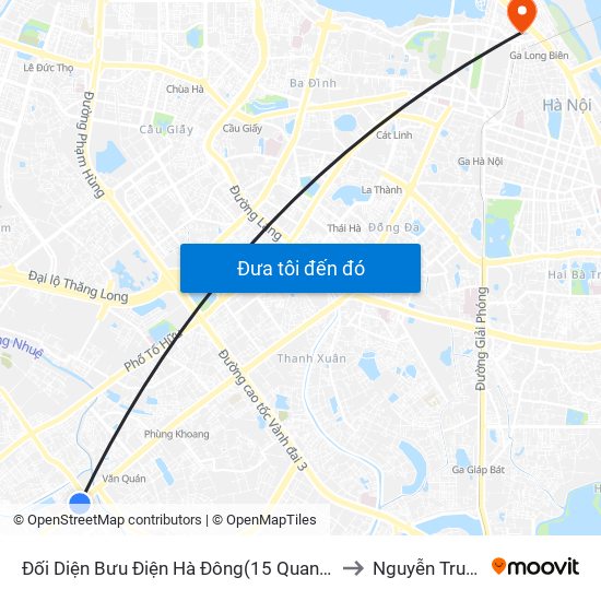 Đối Diện Bưu Điện Hà Đông(15 Quang Trung Hà Đông) to Nguyễn Trung Trực map