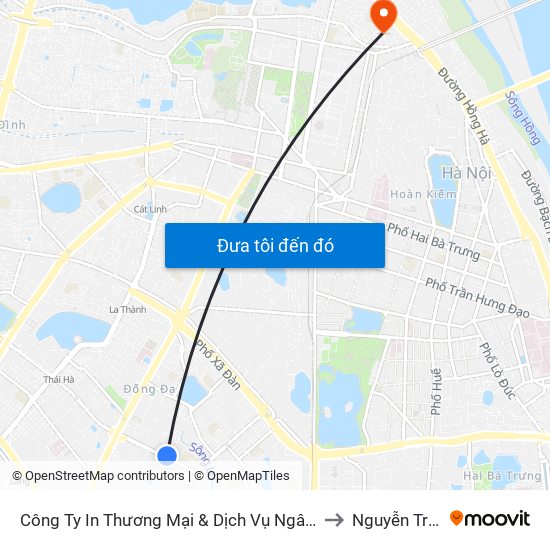 Công Ty In Thương Mại & Dịch Vụ Ngân Hàng - Số 10 Chùa Bộc to Nguyễn Trung Trực map