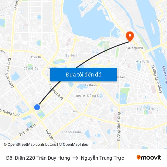 Đối Diện 220 Trần Duy Hưng to Nguyễn Trung Trực map