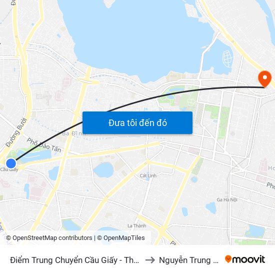 Điểm Trung Chuyển Cầu Giấy - Thủ Lệ 02 to Nguyễn Trung Trực map