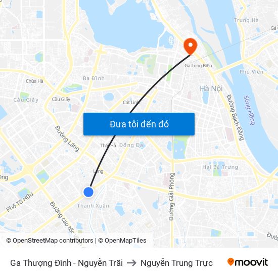 Ga Thượng Đình - Nguyễn Trãi to Nguyễn Trung Trực map