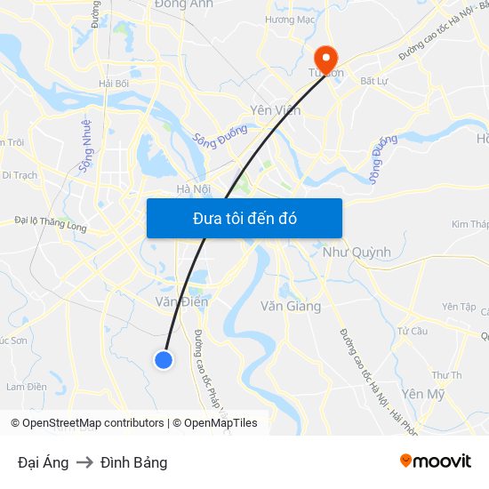 Đại Áng to Đình Bảng map