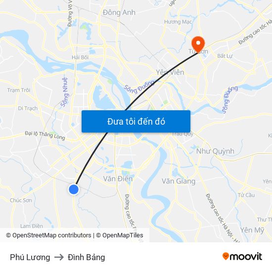 Phú Lương to Đình Bảng map