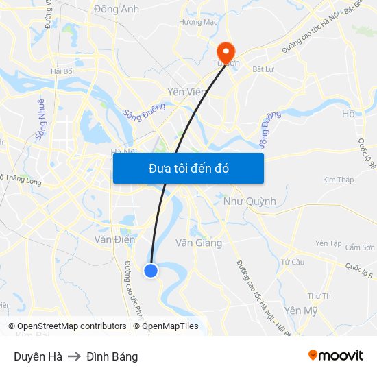 Duyên Hà to Đình Bảng map