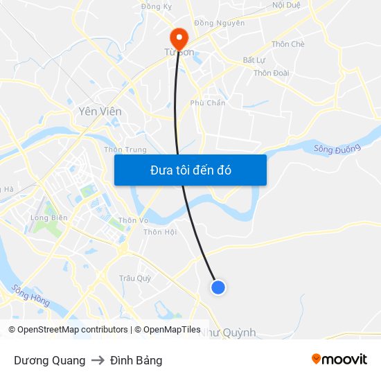 Dương Quang to Đình Bảng map