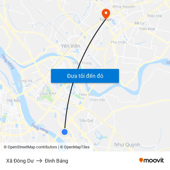 Xã Đông Dư to Đình Bảng map