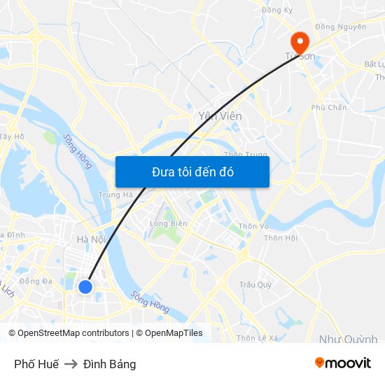 Phố Huế to Đình Bảng map