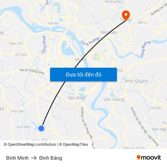 Bình Minh to Đình Bảng map