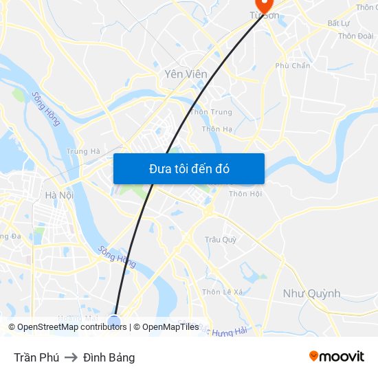 Trần Phú to Đình Bảng map