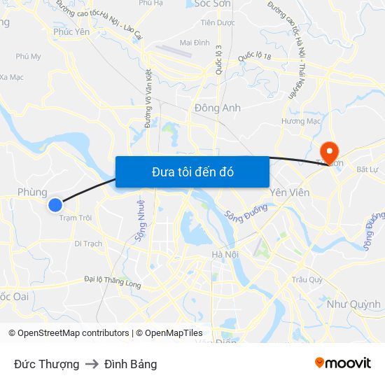 Đức Thượng to Đình Bảng map