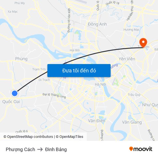 Phượng Cách to Đình Bảng map