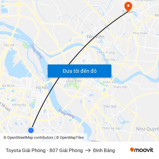 Toyota Giải Phóng - 807 Giải Phóng to Đình Bảng map