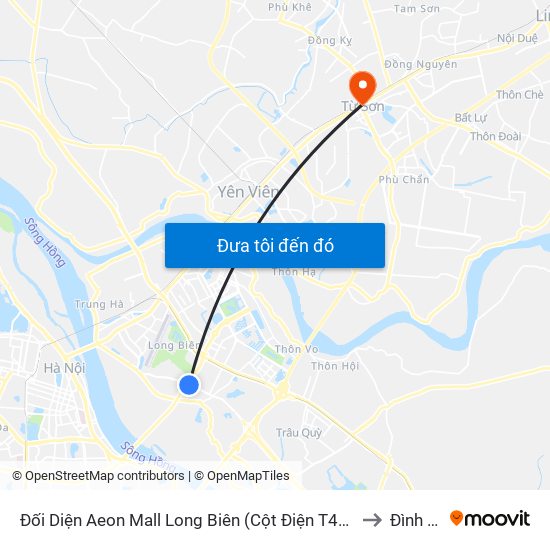 Đối Diện Aeon Mall Long Biên (Cột Điện T4a/2a-B Đường Cổ Linh) to Đình Bảng map