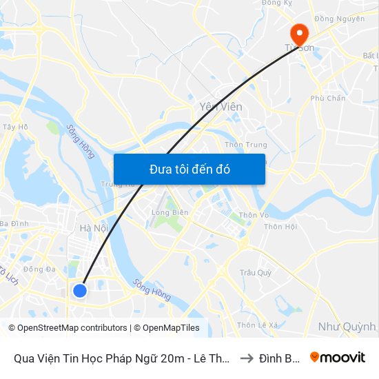 Qua Viện Tin Học Pháp Ngữ 20m - Lê Thanh Nghị to Đình Bảng map