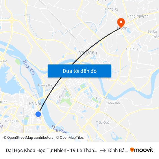 Đại Học Khoa Học Tự Nhiên - 19 Lê Thánh Tông to Đình Bảng map