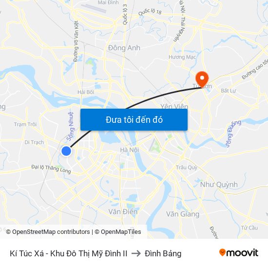 Kí Túc Xá - Khu Đô Thị Mỹ Đình II to Đình Bảng map