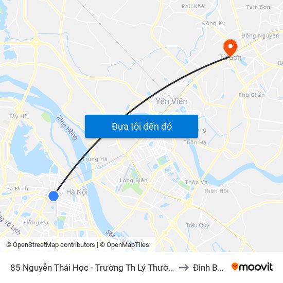 85 Nguyễn Thái Học - Trường Th Lý Thường Kiệt to Đình Bảng map