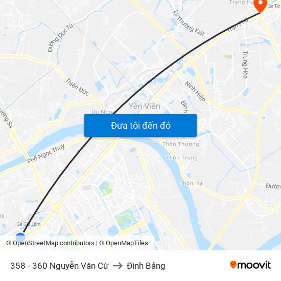358 - 360 Nguyễn Văn Cừ to Đình Bảng map