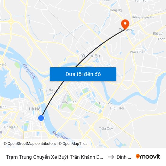 Trạm Trung Chuyển Xe Buýt Trần Khánh Dư (Khu Đón Khách) to Đình Bảng map