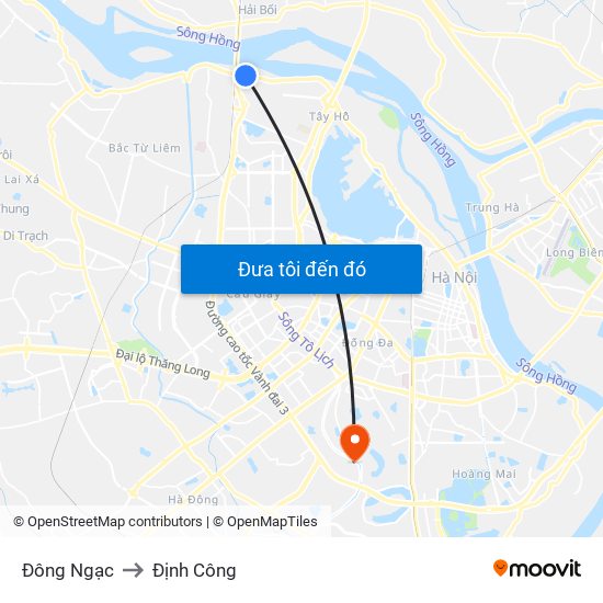 Đông Ngạc to Định Công map