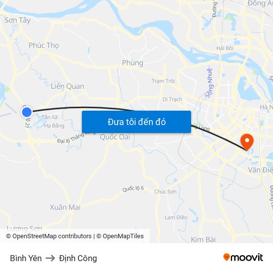 Bình Yên to Định Công map