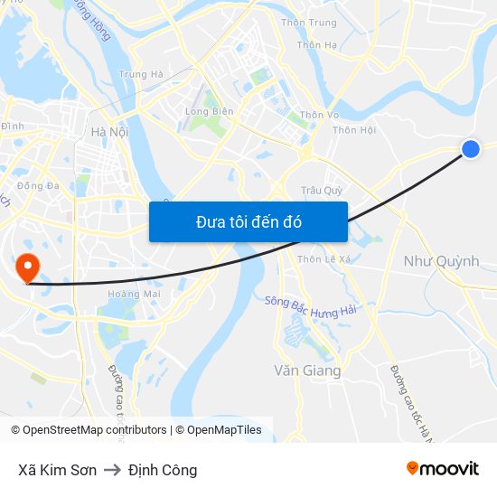 Xã Kim Sơn to Định Công map