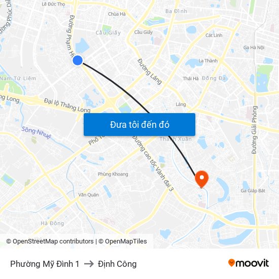 Phường Mỹ Đình 1 to Định Công map