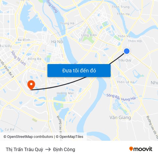 Thị Trấn Trâu Quỳ to Định Công map