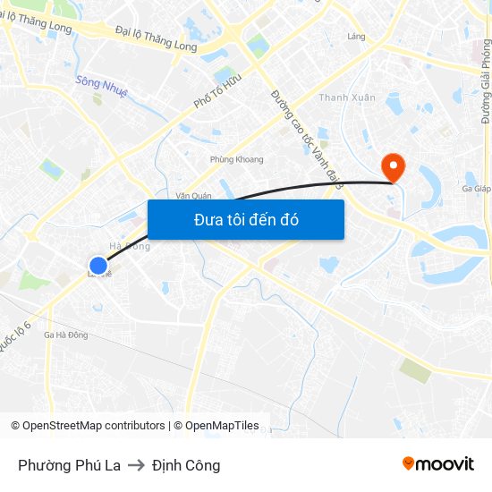 Phường Phú La to Định Công map