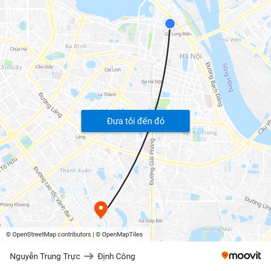 Nguyễn Trung Trực to Định Công map