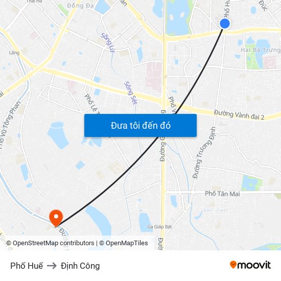 Phố Huế to Định Công map