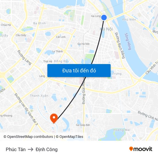 Phúc Tân to Định Công map