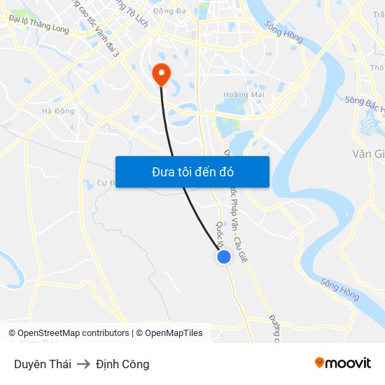 Duyên Thái to Định Công map