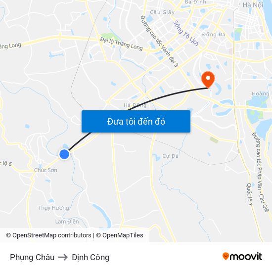 Phụng Châu to Định Công map