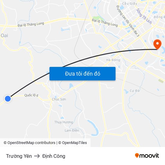 Trường Yên to Định Công map